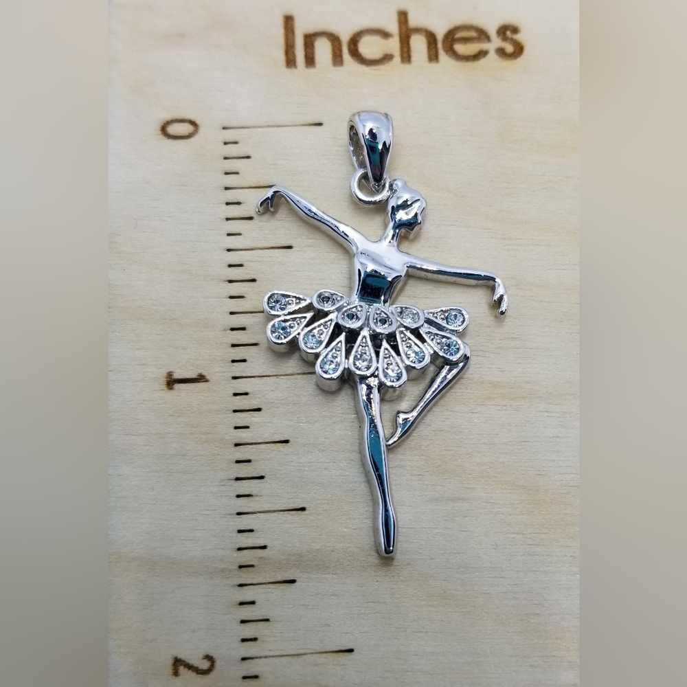 Ballerina pendant silver tone
